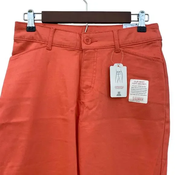 St. John's Bay Living Coral Secretly Slender Capris NWT 4 - Picture 2 of 6